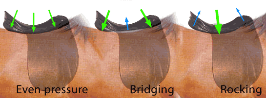 The longitudal misfit of saddles - bridging and rocking